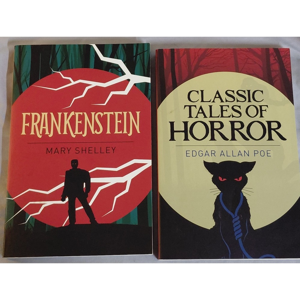 Frankenstein Mary Shelley + Classic Tales of Horror Edgar Allan Poe 2 Book Lot